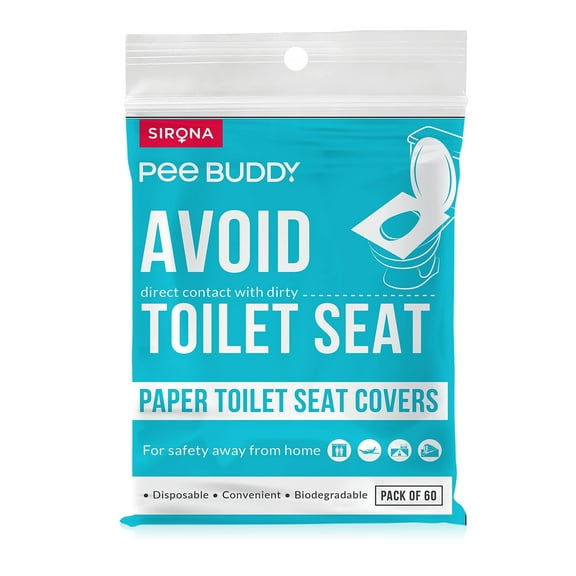 PeeBuddy Disposable Toilet Seat Cover to Avoid Direct Contact with Unhygienic Toilet Seats - 60 Seat Covers