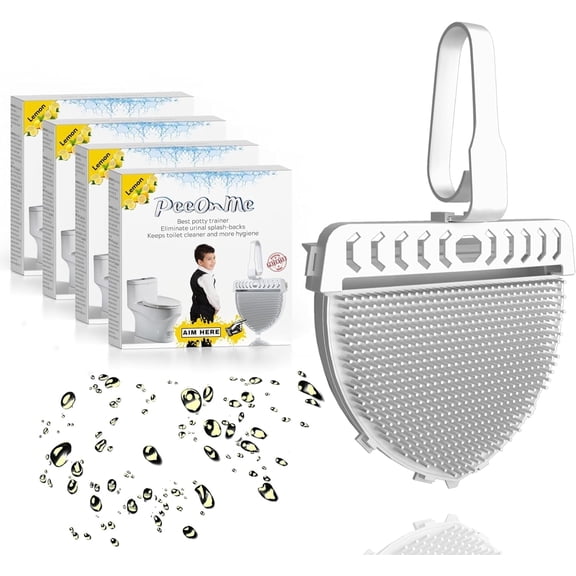 PeeOnMe - Urine Guard for Toilet with Automatic Bowl Cleaner, 4 Count, Lemon Scent