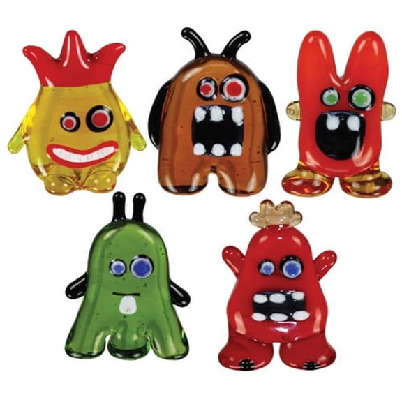 PeePs Glass World Miniature Glass Figurines, 5-Pack, KaCy/RuFuS/NaTaShA/ToRi/XaViEr