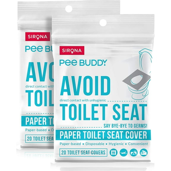 Peebuddy Flushable Toilet Seat Cover - 20 Seat Covers (Pack of 2)