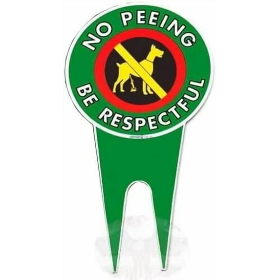 No Peeing/Pooping Be Respectful Dog Sign, Politely Reads Please Be Respectful: Protect Your Property! No Dog Poop and Pee Yard Sign Stop Dogs from Pooping On Your Lawn No Pee Sign(6x12in No pee)