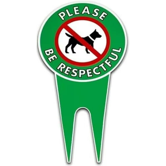 No Peeing/Pooping Be Respectful Dog Sign, Politely Reads Please Be Respectful: Protect Your Property! No Dog Poop and Pee Yard Sign Stop Dogs from Pooping On Your Lawn No Poo Sign(6x12in No Poo)