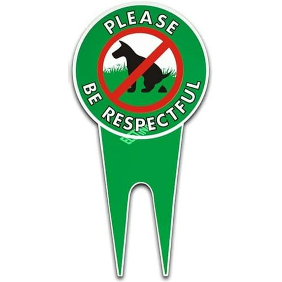 No Peeing/Pooping Be Respectful Dog Sign, Politely Reads Please Be Respectful: Protect Your Property! No Dog Poop and Pee Yard Sign Stop Dogs from Pooping On Your Lawn No Poo Sign(6x12in No Poo1)
