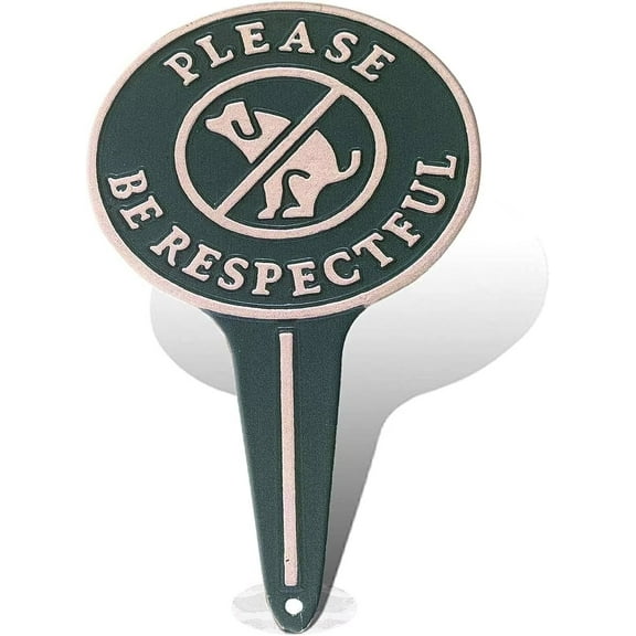 No Peeing/Pooping Be Respectful Dog Sign,Stop Dogs from Pooping and Peeing On Your Lawn, Politely Reads Please Be Respectful-Metal Reflective Yard Sign Protect Your Grass & Property (No Poo) (1Pack)
