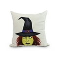 thumbnail image 1 of Peek A Boo Witch 20 Inch Cream Halloween Print Decorative Throw Pillow, 1 of 2