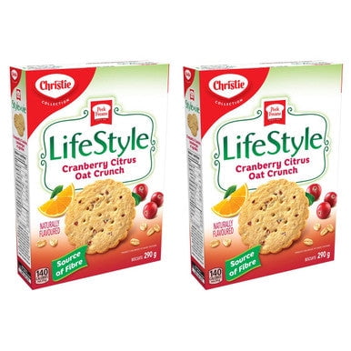 Peek Freans Lifestyle Selections Cranberry Citrus Oat Crunch Cookies, 290g/10oz, 2-Pack {Imported from Canada}