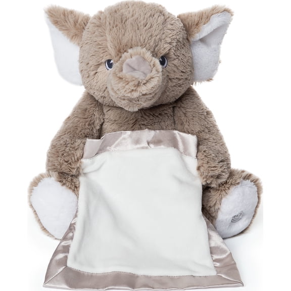 Peek-a-Boo Furry Friends Animated Peek-a-Boo Elephant Plush, Gray, 10"