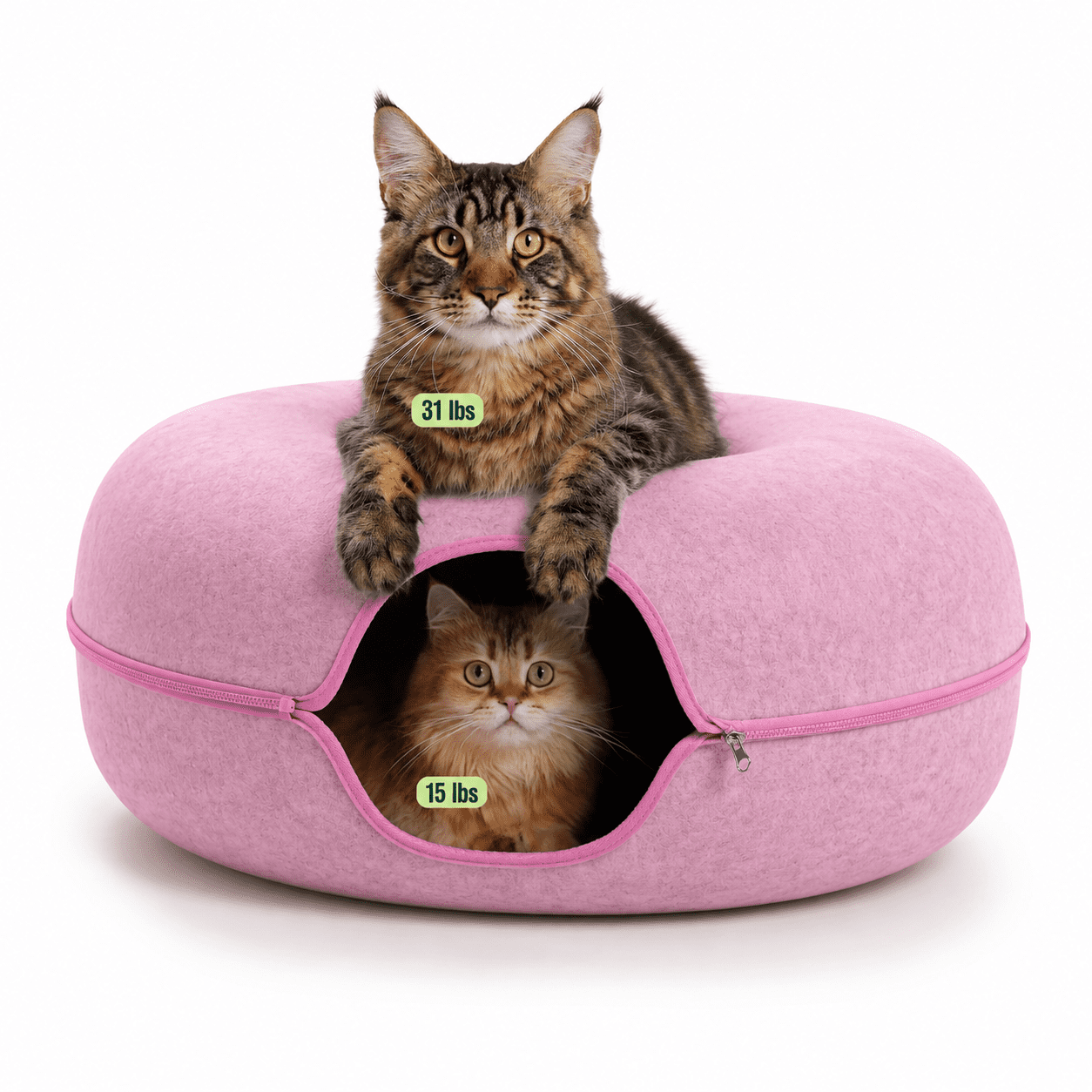 Peekaboo Cat Cave Donut For Multiple & Large Cats Up To 30-45 Lbs 3-in ...