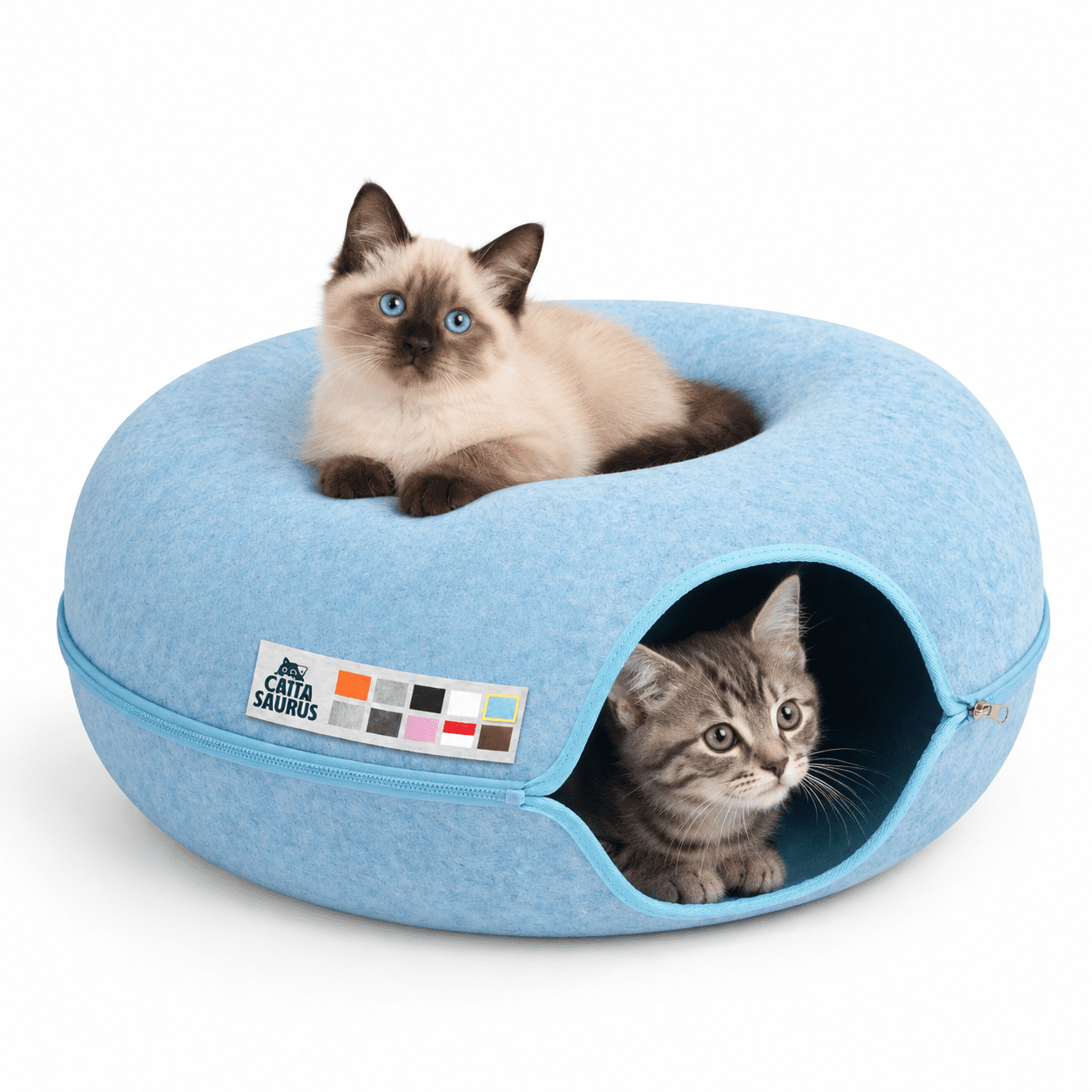 Peekaboo Cat Cave Donut For Multiple & Large Cats Up To 30-45 Lbs 3-in ...