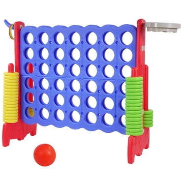 Peekabu 4-to-Score Game Set, with 42 Jumbo Rings and Quick-Release Slide, for All Ages, Perfect for Holiday Parties and Family Games, Small Size