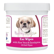 Peekapoo Ear Cleaning Wipes with Aloe & Eucalyptus for Dogs - 100 Count
