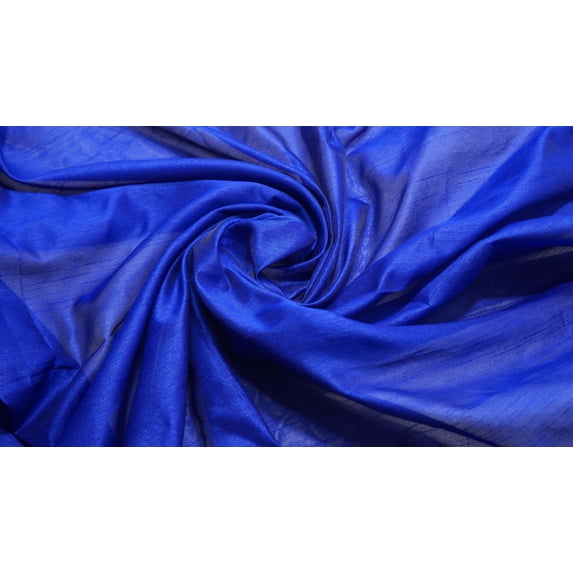Peekdee Dupion Silk Readymade Solid Royal Blue Fabric For Fashion Design Stitching 1 Meter Material Multiple Use Includes Dress And Home Décor