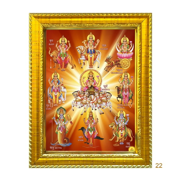 Peekdee Goddess Navagraha Table top Photo Frame Beautiful Religious Wall Hanging Scultpure Frame with Size 20.7 x 15.7 cm