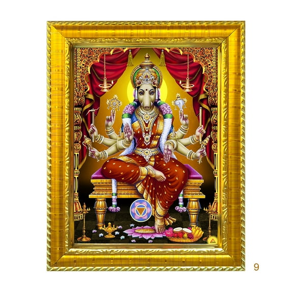 Peekdee Goddess Varahi Table top Photo Frame Beautiful Religious Wall Hanging Scultpure Frame with Size 20.7 x 15.7 cm