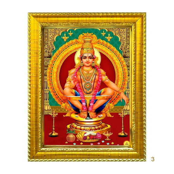 Peekdee Lord Ayyappa-1 Table top Photo Frame Beautiful Religious Wall Hanging Scultpure Frame with Size 20.7 x 15.7 cm