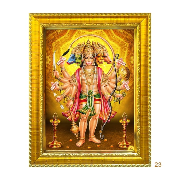 Peekdee Lord Panchmukhi Table top Photo Frame Beautiful Religious Wall Hanging Scultpure Frame with Size 16.2 x 12 cm