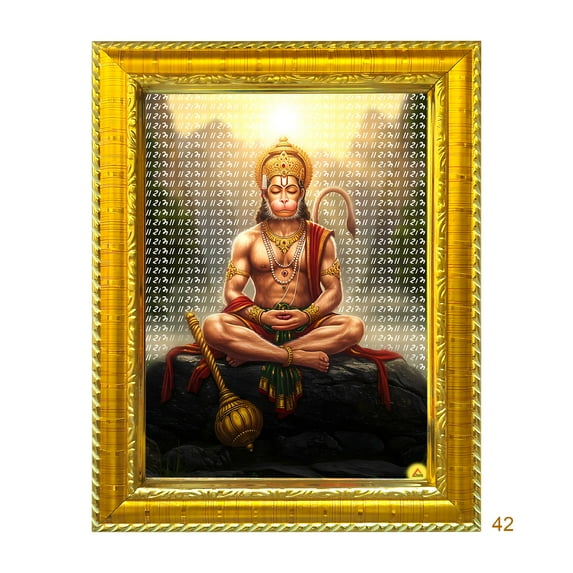 Peekdee Lord Pavanputra Table top Photo Frame Beautiful Religious Wall Hanging Scultpure Frame with Size 20.7 x 15.7 cm