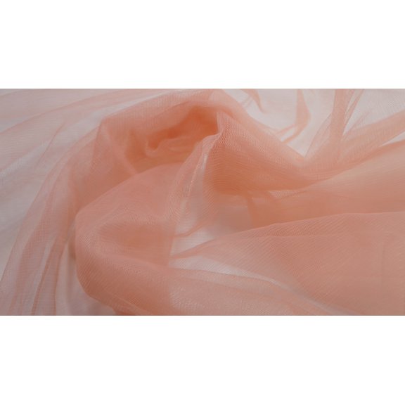 Peekdee 1 Meter Net Fabric Material With Peach Color Apparel Fashion Stitching Cloth For Dress and Home Craft Décor