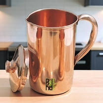 Peekdee Pure Copper Water Pitcher 1500 ML Plain Jug Handcrafted Ayurveda Benefits Jug