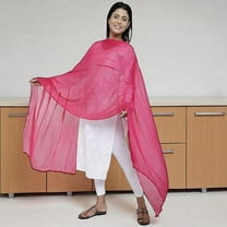 Peekdee Women Chiffon Plain Dupatta Beautiful Indian Ethnic Suit Pink Chunni For Dress Kurti