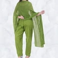 thumbnail image 1 of Peekdee Women Cotton Solid Patiala Salwar With Dupatta Set Green Traditional And Ethnic Wear One Size Plus, 1 of 4