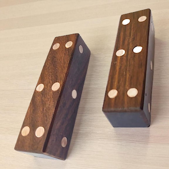 Peekdee Wooden Dice Set Indian Traditional Dice Stick For Snake and Ladders Outdoor Game Set of 2