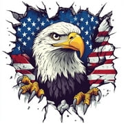 Peeking American Flag Eagle Car Decal. Patriotic Sticker for Car Bumper, Window, Trunk, Laptop Etc. Perfect for Veterans, Military Supporters, and Proud Americans. USA flag Eagle sticker auto deco