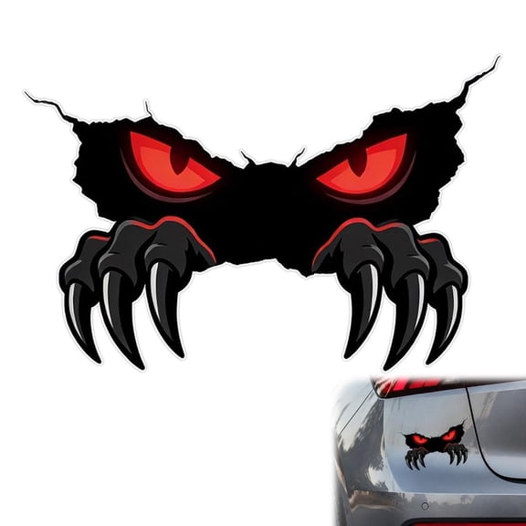 Peeking Angry Eyes Car Decals, 5.1 Inch/13cm Large Vinyl Car Sticker Peeking Eyes Car Decal, Waterproof Vinyl Stickers for Cars, Truck, Bumper, Motorcycle, Laptop, Window