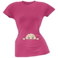 thumbnail image 1 of Peeking Baby Boy Pink Soft Juniors T-Shirt - Small, 1 of 1