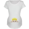 thumbnail image 1 of Peeking Baby My Little Prince White Maternity Soft T-Shirt - Large, 1 of 1