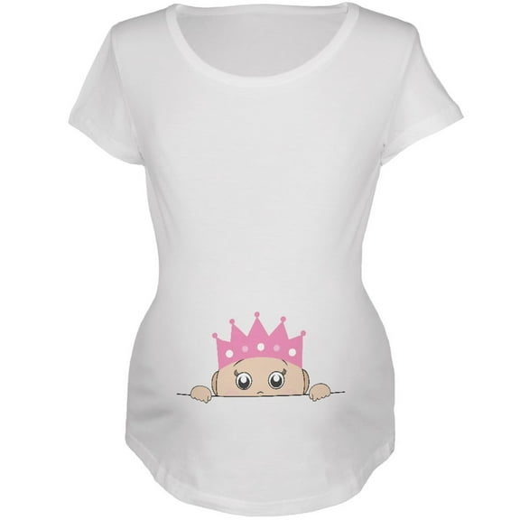 Peeking Baby My Little Princess White Maternity Soft T-Shirt - 2X-Large