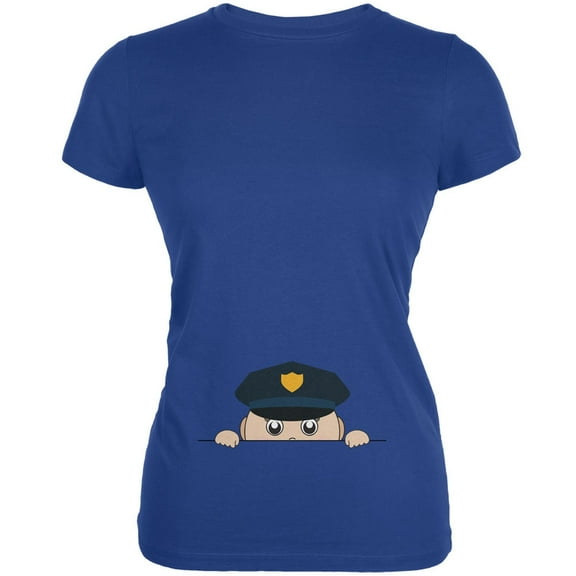 Peeking Baby Policeman Royal Juniors Soft T-Shirt - Medium