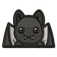 thumbnail image 1 of Peeking Bat Halloween Applique Multi-Color Embroidered Iron-On Patch - 3.5 Inch Large, 1 of 5