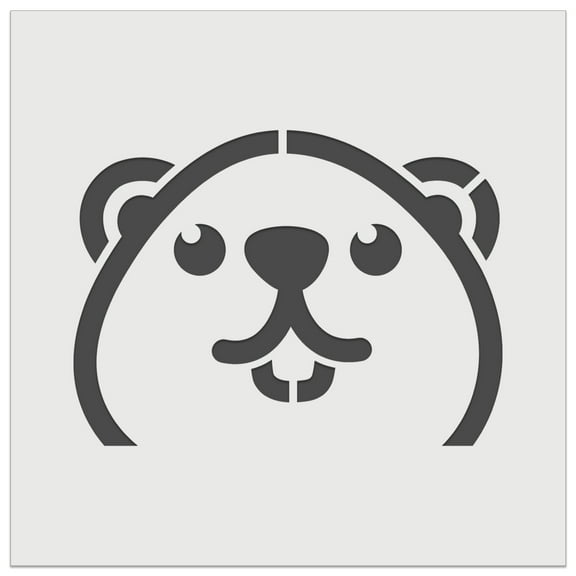 Peeking Beaver DIY Cookie Wall Craft Stencil - 4.5 Inch