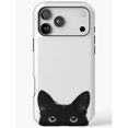 Peeking Black Cat Tough Phone Case for Apple iPhone, Dual-Layer ...