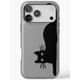 Peeking Black Cat on Gray Tough Case for Apple iPhone, Dual-Layer ...