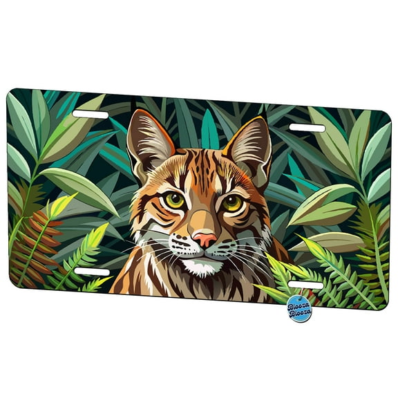 Peeking Bobcat Metal Novelty License Plate