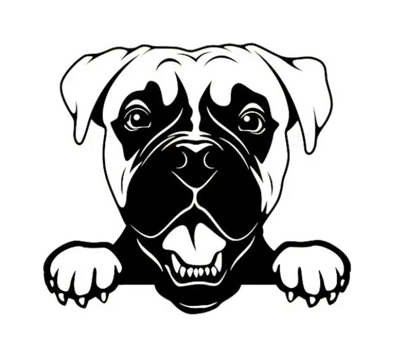 Peeking Boxer Dog Car Decals Sticker, Dog Decals for Car Minivan SUV RV