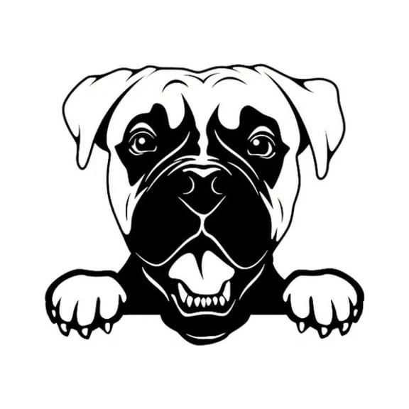 Peeking Boxer Dog Car Decals Sticker, Dog Decals for Car Minivan SUV RV Bike, Silhouette Dog Decals for Vehicle, Cute Peeking Car Decals Anime Vinyl