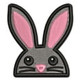 thumbnail image 1 of Peeking Bunny Rabbit Applique Multi-Color Embroidered Iron-On Patch - 2.5 Inch Small, 1 of 5