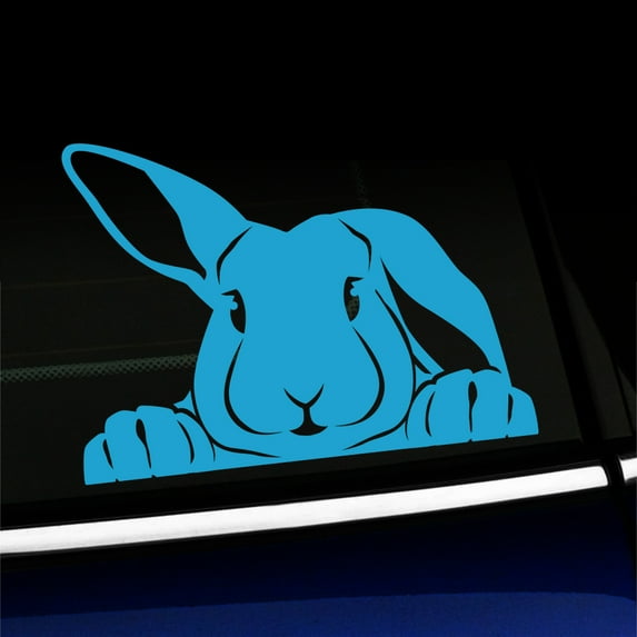 Peeking Bunny - Vinyl Decal - Choose Color - [ICE BLUE]