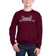 thumbnail image 1 of Peeking Cat - Boy's Word Art Crewneck Sweatshirt, 1 of 3