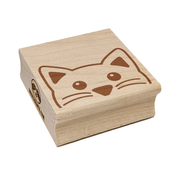 Peeking Cat Square Rubber Stamp Stamping Scrapbooking Crafting - Small 1.25in