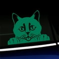 thumbnail image 1 of Peeking Cat - Vinyl Car Decal - Choose Color - [GREEN], 1 of 1