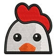 thumbnail image 1 of Peeking Chicken Applique Multi-Color Embroidered Iron-On Patch - 3.5 Inch Large, 1 of 5