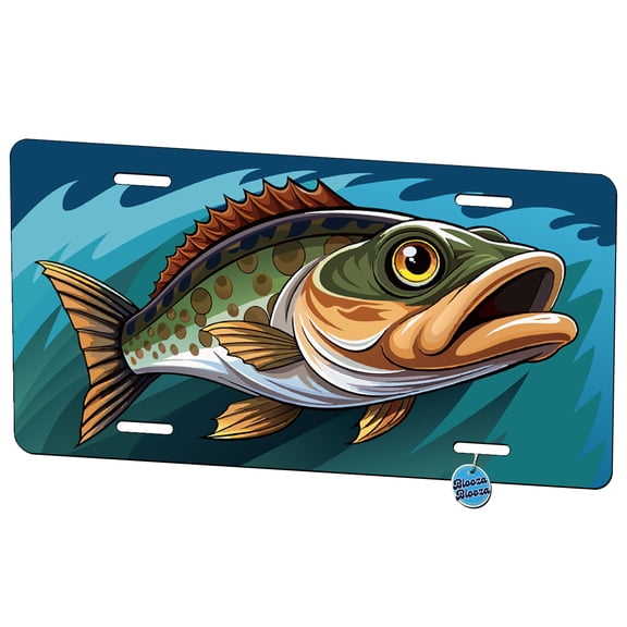 Peeking Cod Fish Metal Novelty License Plate