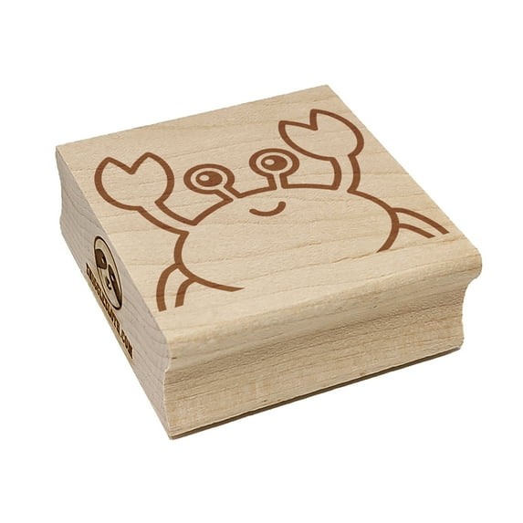 Peeking Crab Square Rubber Stamp Stamping Scrapbooking Crafting - Medium 1.75in
