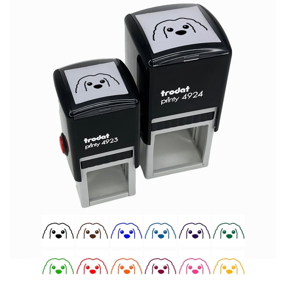 Peeking Doggy Dog Puppy Self-Inking Rubber Stamp Ink Stamper - Brown Ink - Small 1 Inch