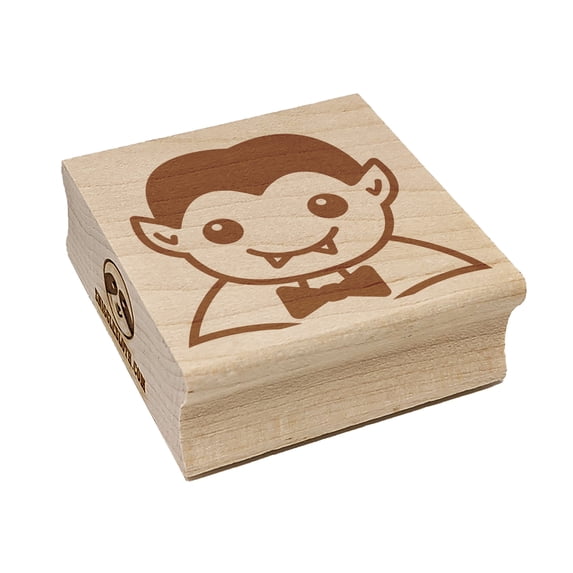 Peeking Dracula Halloween Square Rubber Stamp Stamping Scrapbooking Crafting - Medium 1.75in