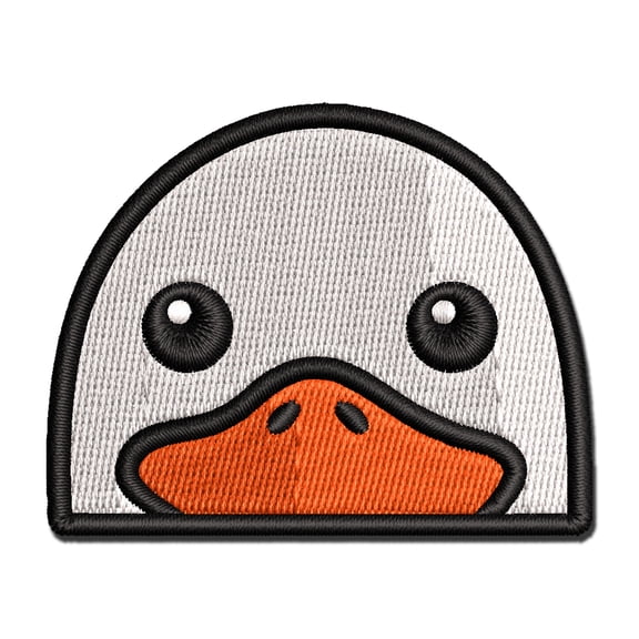 Peeking Duck Goose Applique Multi-Color Embroidered Hook & Loop Patch - 3 Inch Medium